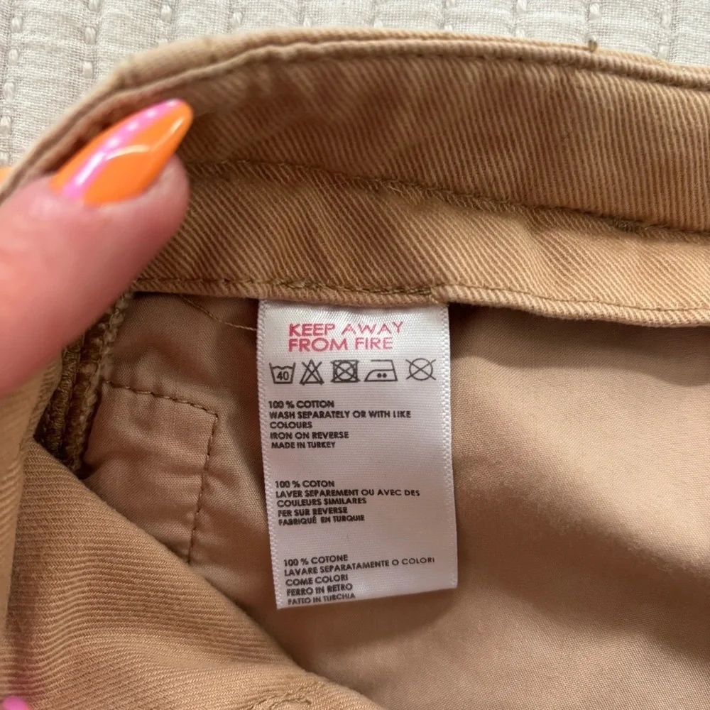 Urban Outfitters Womens Khaki High Waisted Belted Shorts Crisscross Skort Look 0